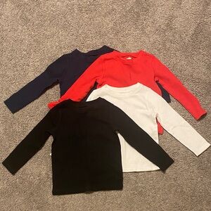 Old Navy Kids Long Sleeve Shirt Set - Black, White, Red, Navy size 3t